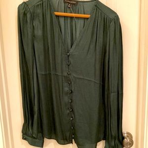 Emerald green silk blouse!